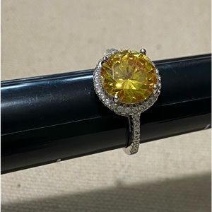 925 CZ Citrine Ring.